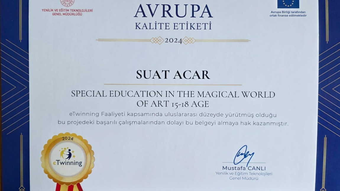 OKULMUZ AVRUPA KALİTE ETİKETİ VE ULUSAL KALİTE ETİKETİ ALDI.